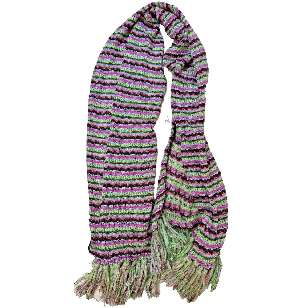 Christian Lacroix Bazar Knit Scarf Oversize Striped Punk Grunge Maximal Y2K